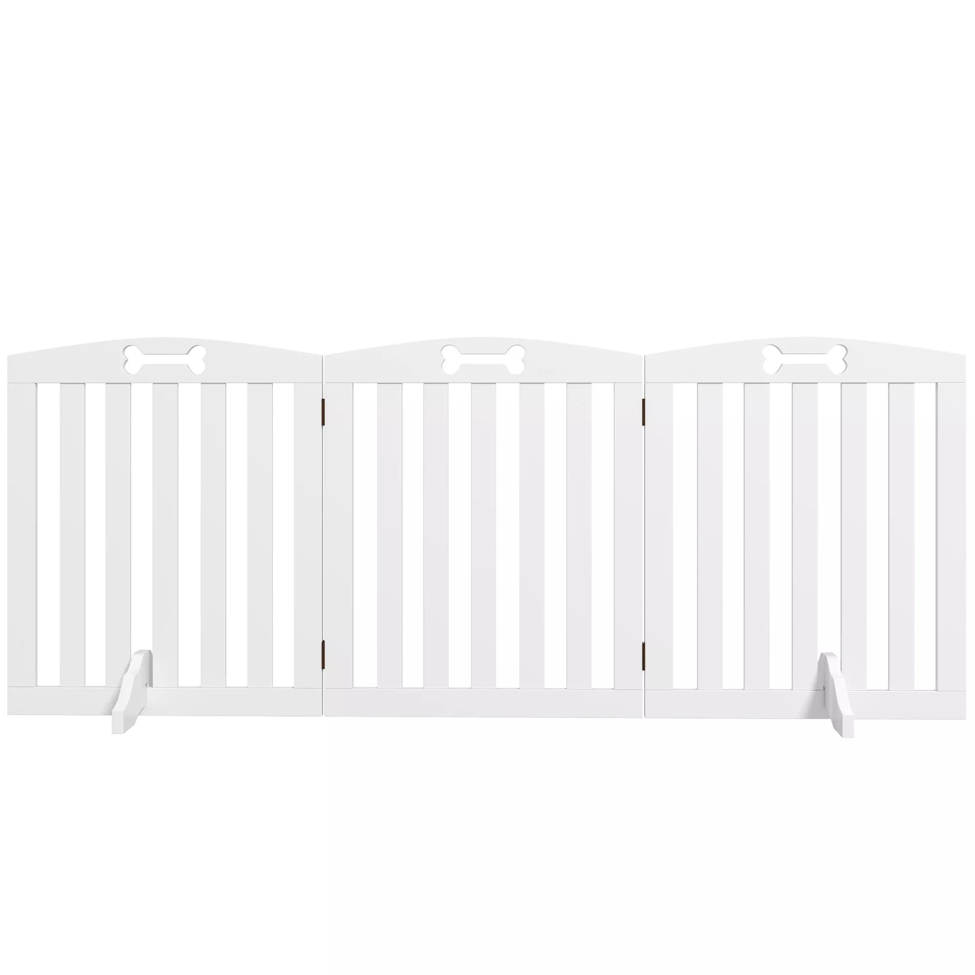 Laisvai stovinti šunų grotelės su atraminėmis kojomis, skirtos durų rėmams, koridoriui, laiptams, 155 x 30 x 61 cm, baltos spalvos