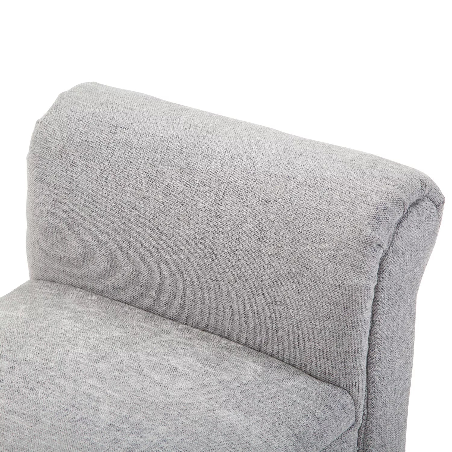 Minkšta suolelė, poilsio suolelė, prieškambario suolelė, lova su suoleliu, elegantiška su suktomis pusėmis, lino audinys, putų poliesteris, šviesiai pilka, 132 x 45,5 x 58 cm