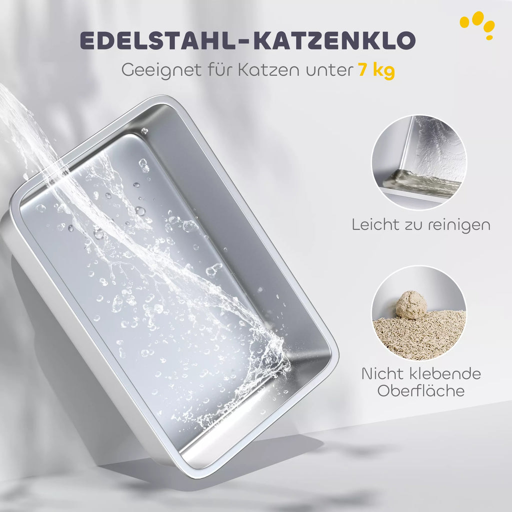 Kačių tualetas su dangčiu, iki 7 kg, baltas