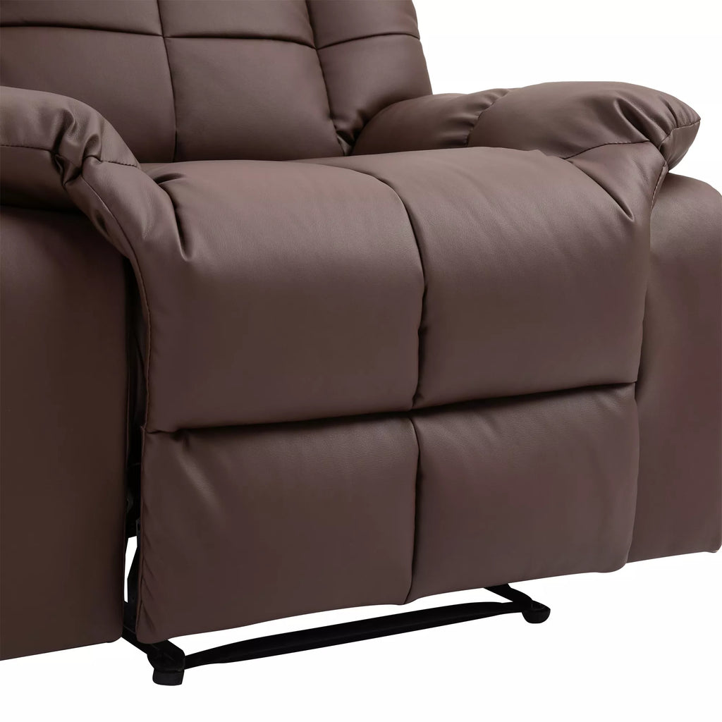 Massage chair, reclining with remote control 94 x 99 x 99 cm, brown faux leather