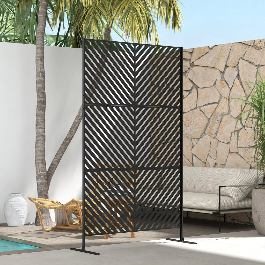 Apsauga nuo žvilgsnių Apsauga nuo žvilgsnių Sodas Sodo atskyrimas, geometrinės formos, metalas, 122 x 45 x 198 cm, juoda