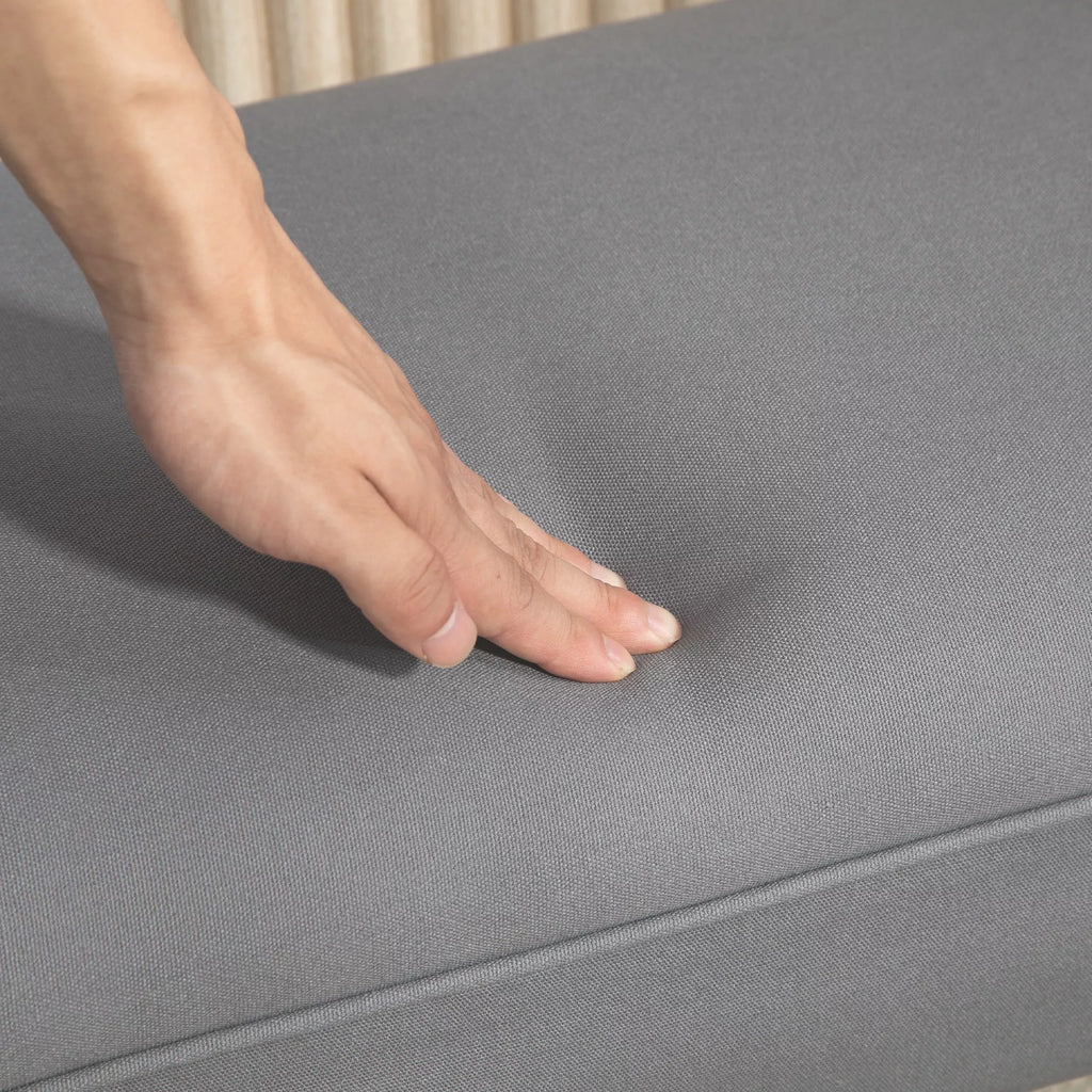 Sėdimoji sofa, lovos sofa, tvirta konstrukcija, minkšta apmušalai, 102x36x51 cm, pilka