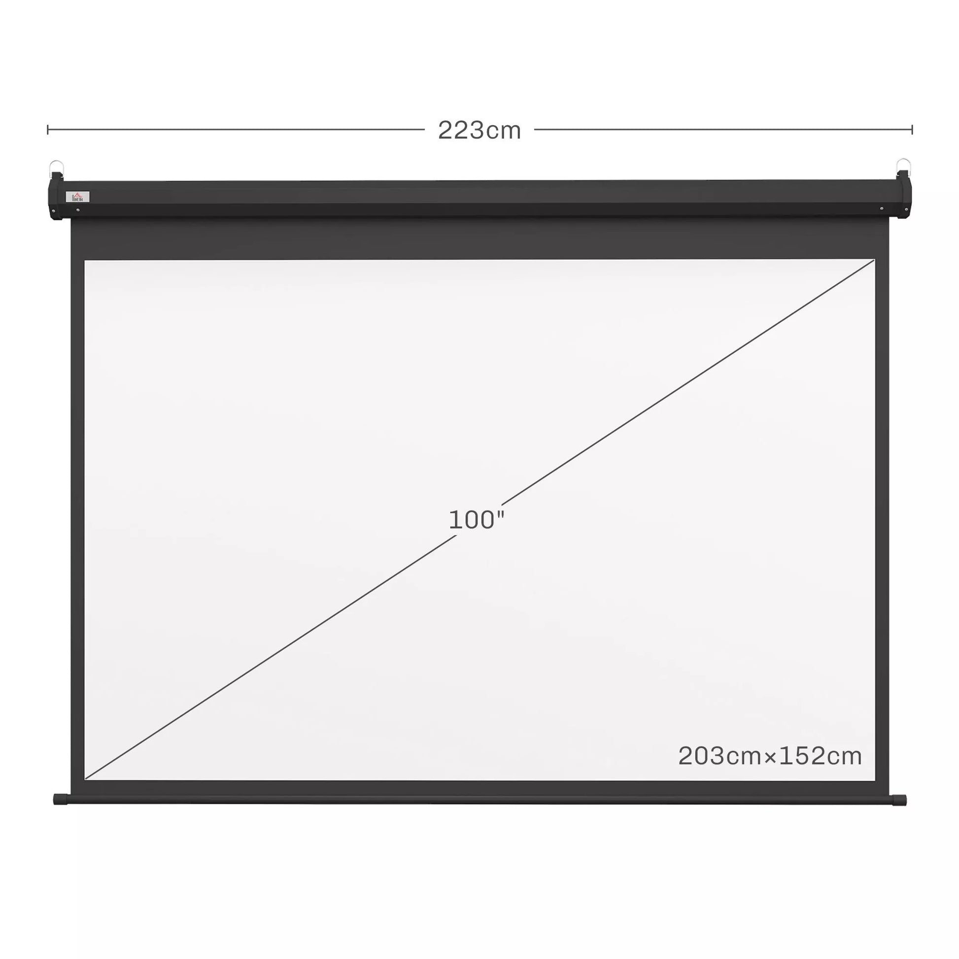 Projektoriaus ekranas, 100 colių, 4:3, 203x152 cm, juodas