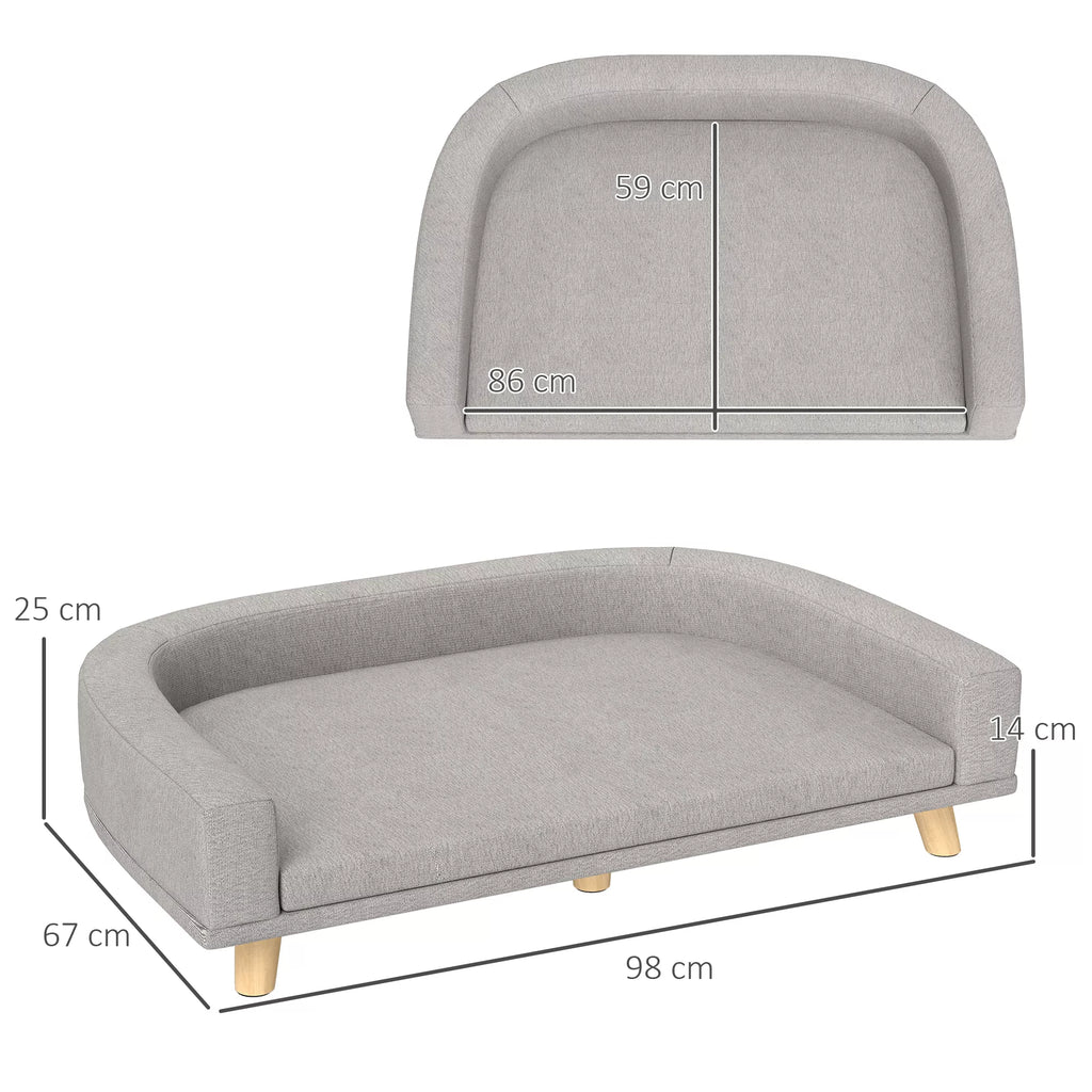 Sofa augintiniams, iki 30 kg šunims, 98 x 67 x 25 cm, pilka