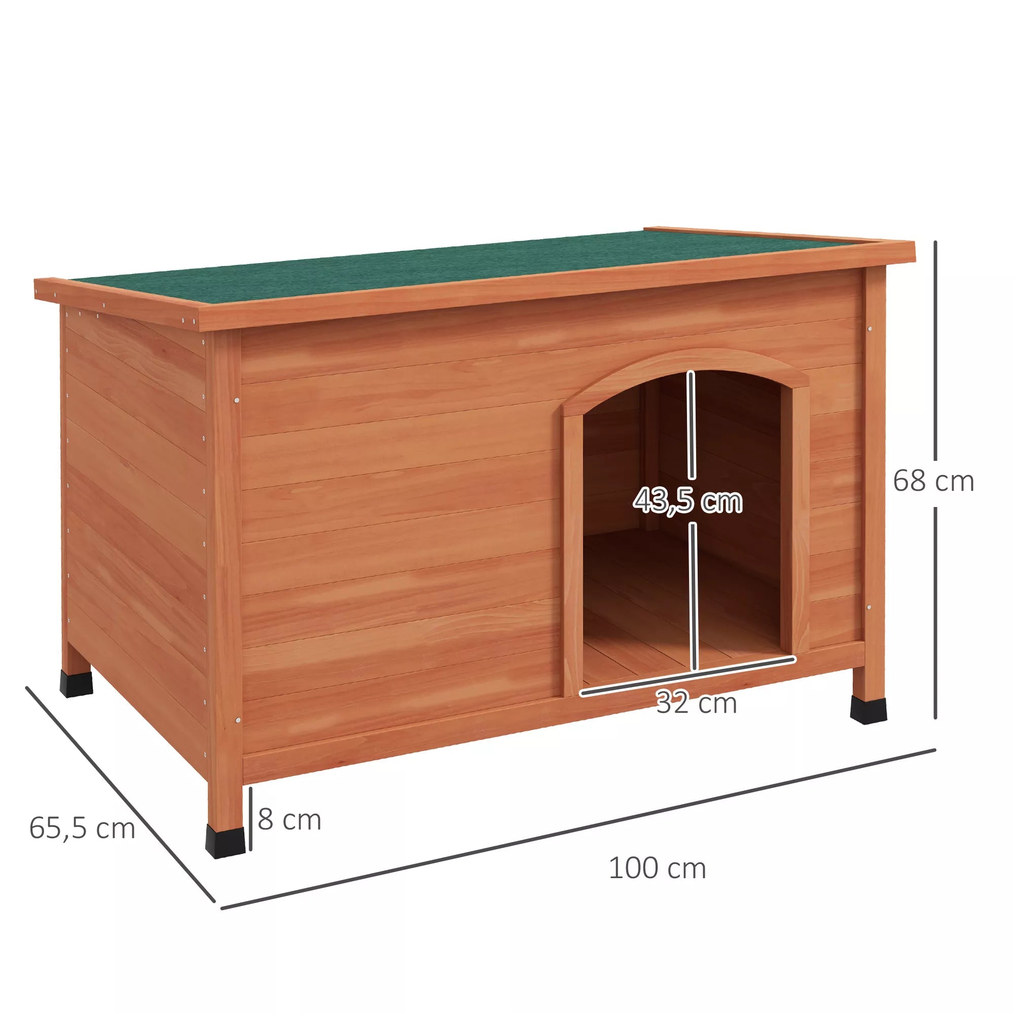 Medinė šunidė XXL, 100 cm x 65,5 cm x 68 cm, Ruda + Žalia