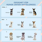 Infografika su šunų veislių piktogramomis: mažoms ir vidutinėms