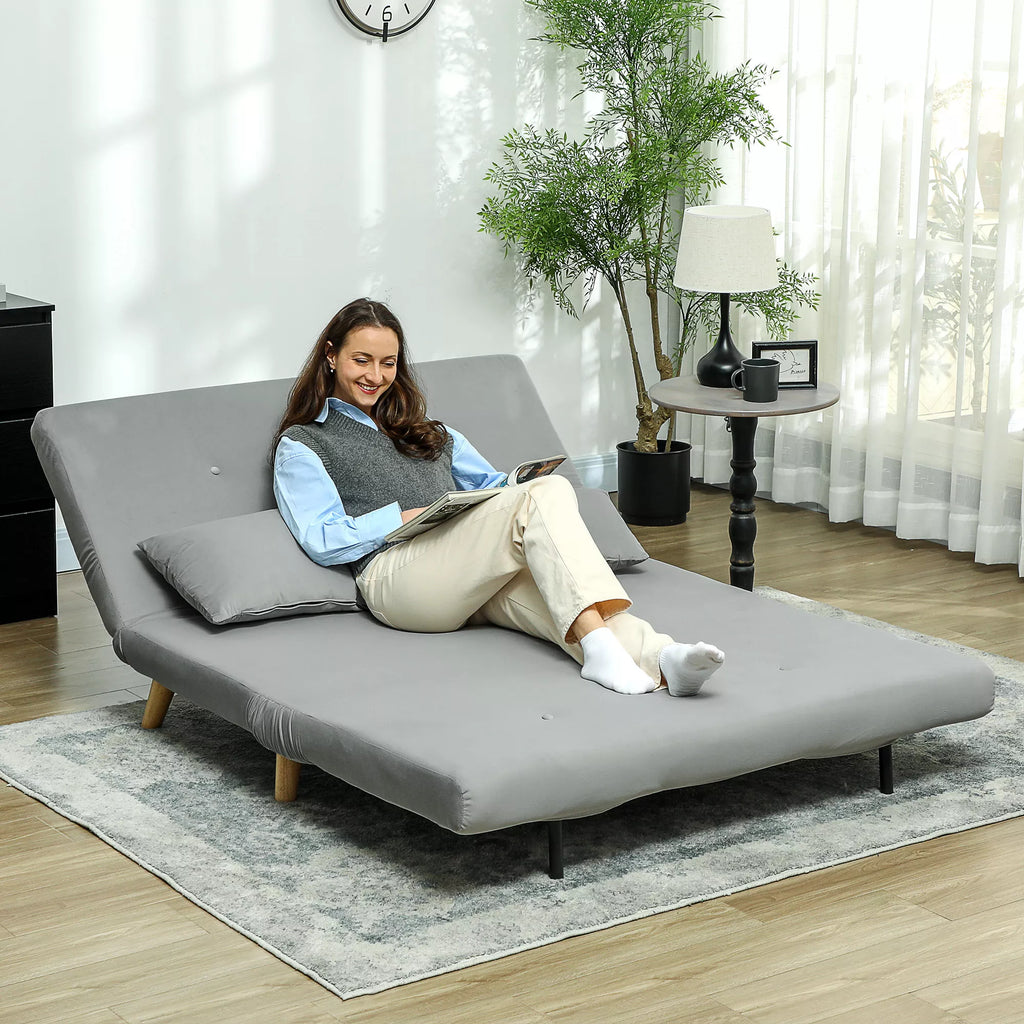 Miegamasis sofos Relaxsofa Sofa Couch, su 2 pagalvėmis, aksominis paviršius, 130 x 78 x 79 cm, šviesiai pilkos spalvos