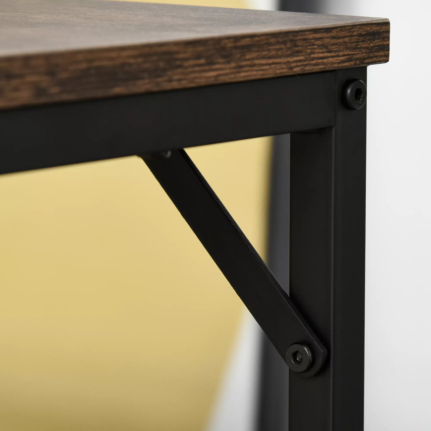 5 dalių baro stalo komplektas, baro stalas su 4 baro kėdžių komplektu, valgomojo stalas su 4 kėdėmis, virtuvės stalas valgomajam, virtuvei, rustikalus rudas+juodas