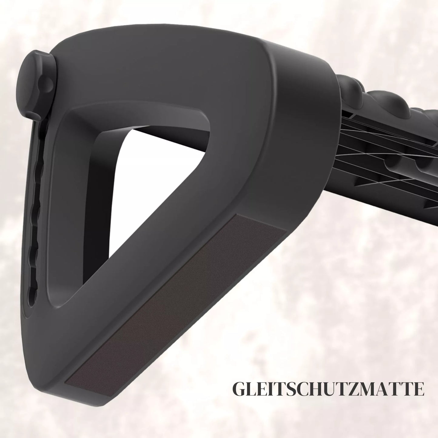 Kojų atrama stalui, aukščio reguliuojama pakoja su masažo paviršiumi ir ratukais, plastikas, juoda