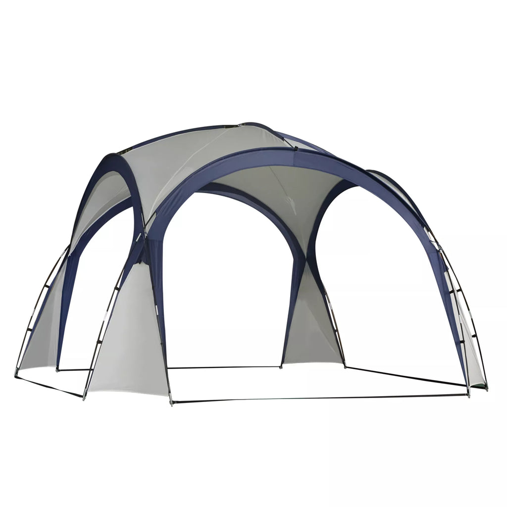 Kupolinė palapinė 6–8 asmenims, paviljonas, apsauga nuo saulės ir dulksnos, 3,5 x 3,5 x 2,22 m, kreminė balta spalva