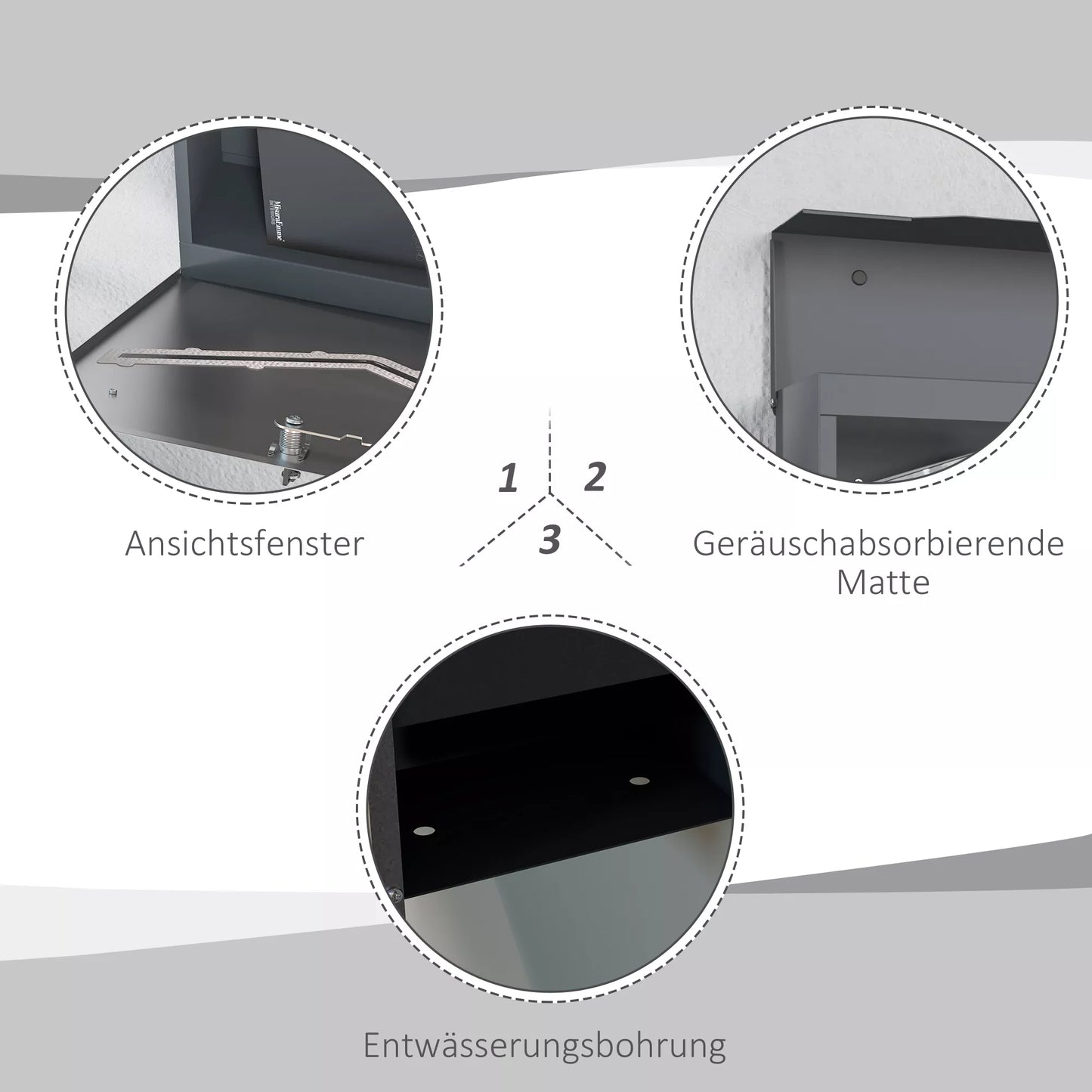 Pašto dėžutė, modernaus dizaino, atsparus oro sąlygoms, 37 cm x 10,5 cm x 37 cm, Pilka