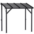 Grill paviljonas 2,44 x 1,48 m Sodo paviljonas su vienšlaičiu stogu, sodo pavėsinė su UV apsauga 50+ Tamsiai pilka