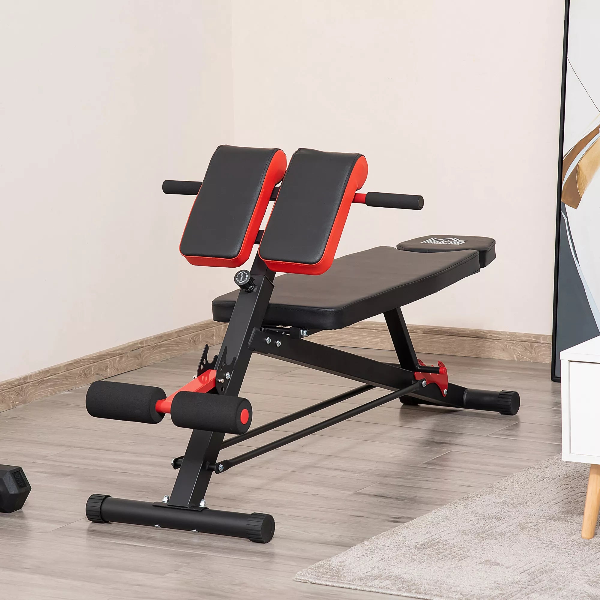 Hantelbank Fitnessbank Schrägbank Multifunktion Bauchtrainer Verstellbar Stahl Schwarz 64 x 146 x 73,5-85 cm