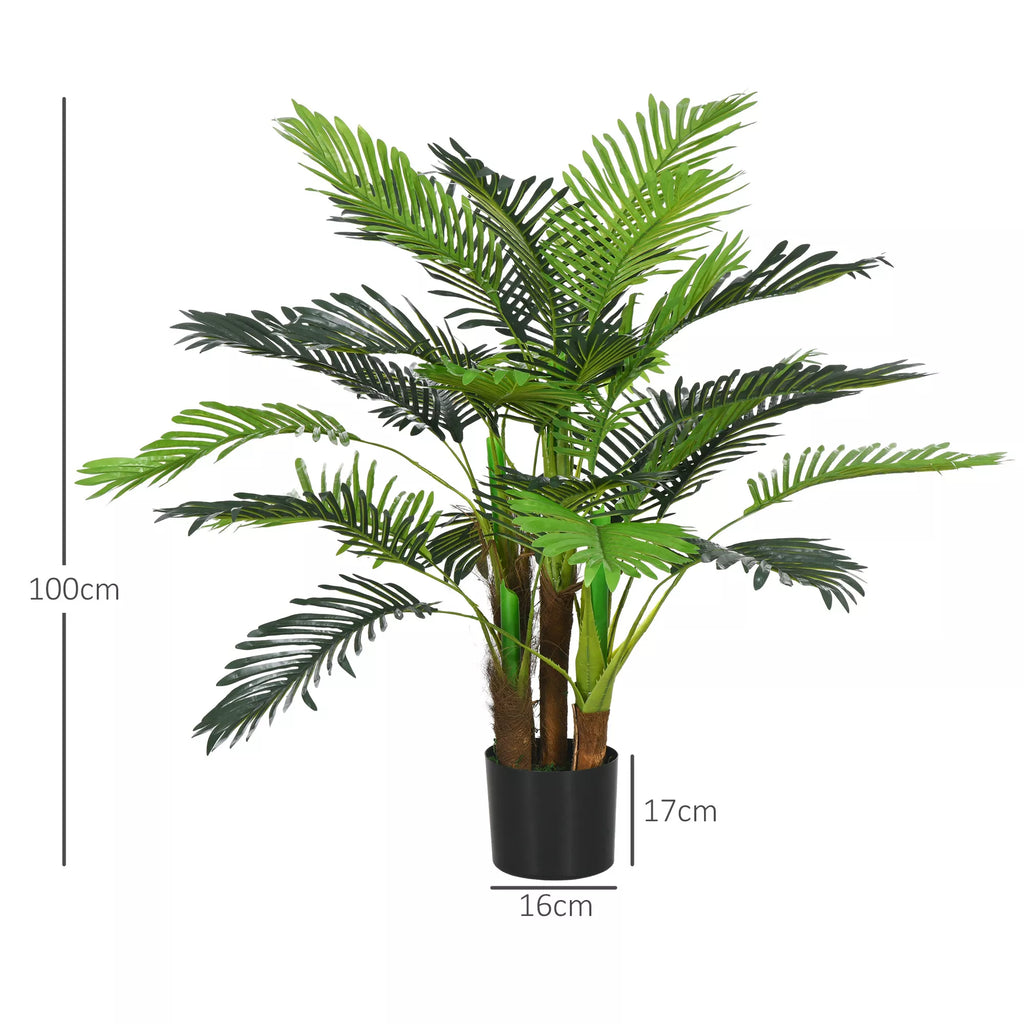 Dirbtinė palmė, 1 m, su vazonu, žalia