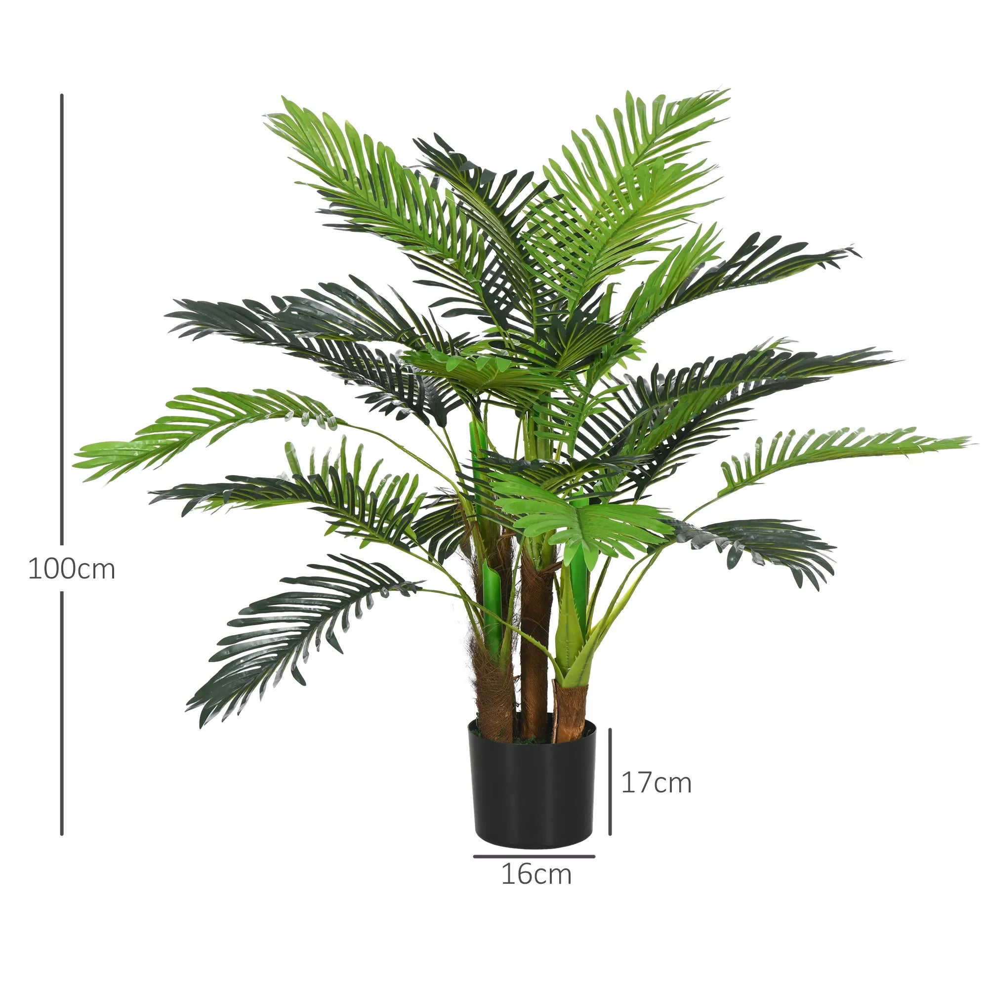 Dirbtinė palmė, 1 m, su vazonu, žalia