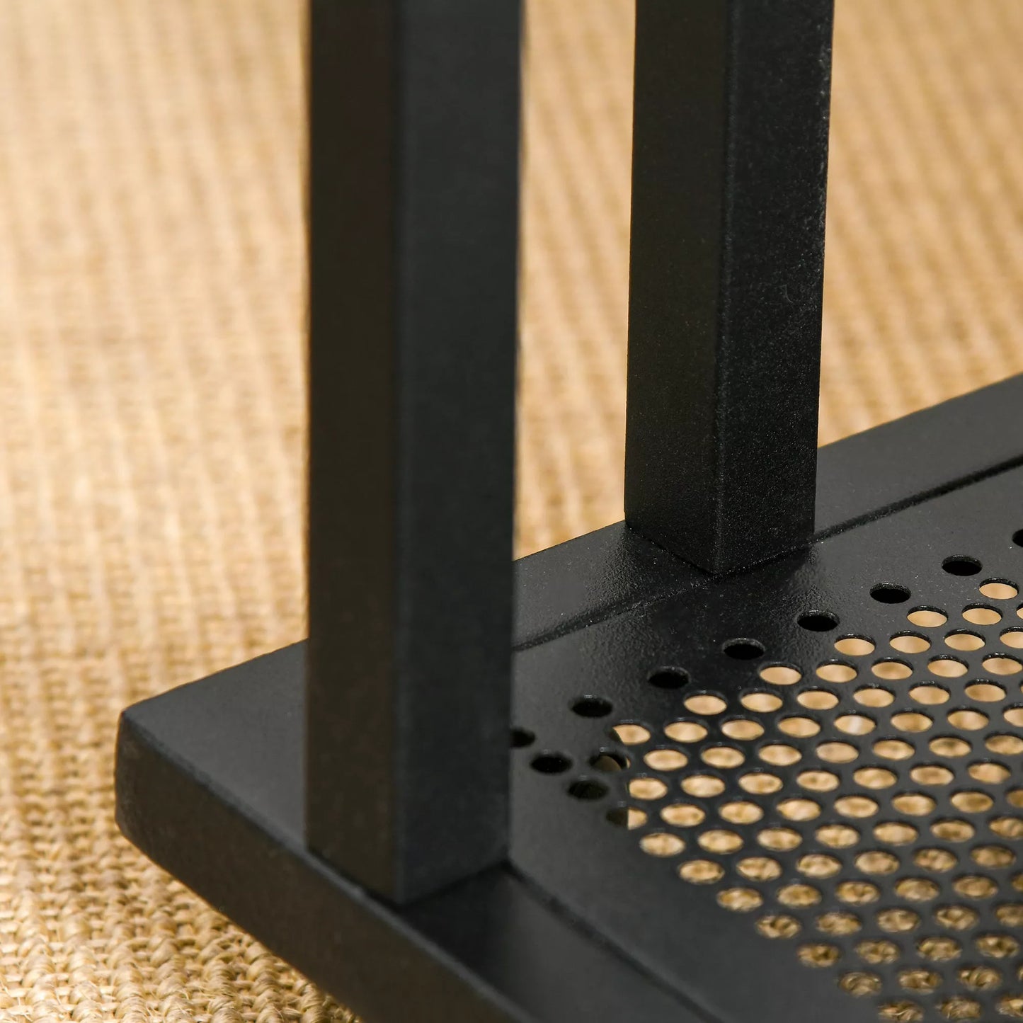 C formos staliukas, vežimėlis, padavimo vežimėlis, nešiojamo kompiuterio staliukas, svetainės staliukas, naktinis staliukas, staliukas lovai su metaliniu rėmu, pramoninio dizaino, juodas + riešuto imitacijos mediena, 51 x 36 x 65 cm