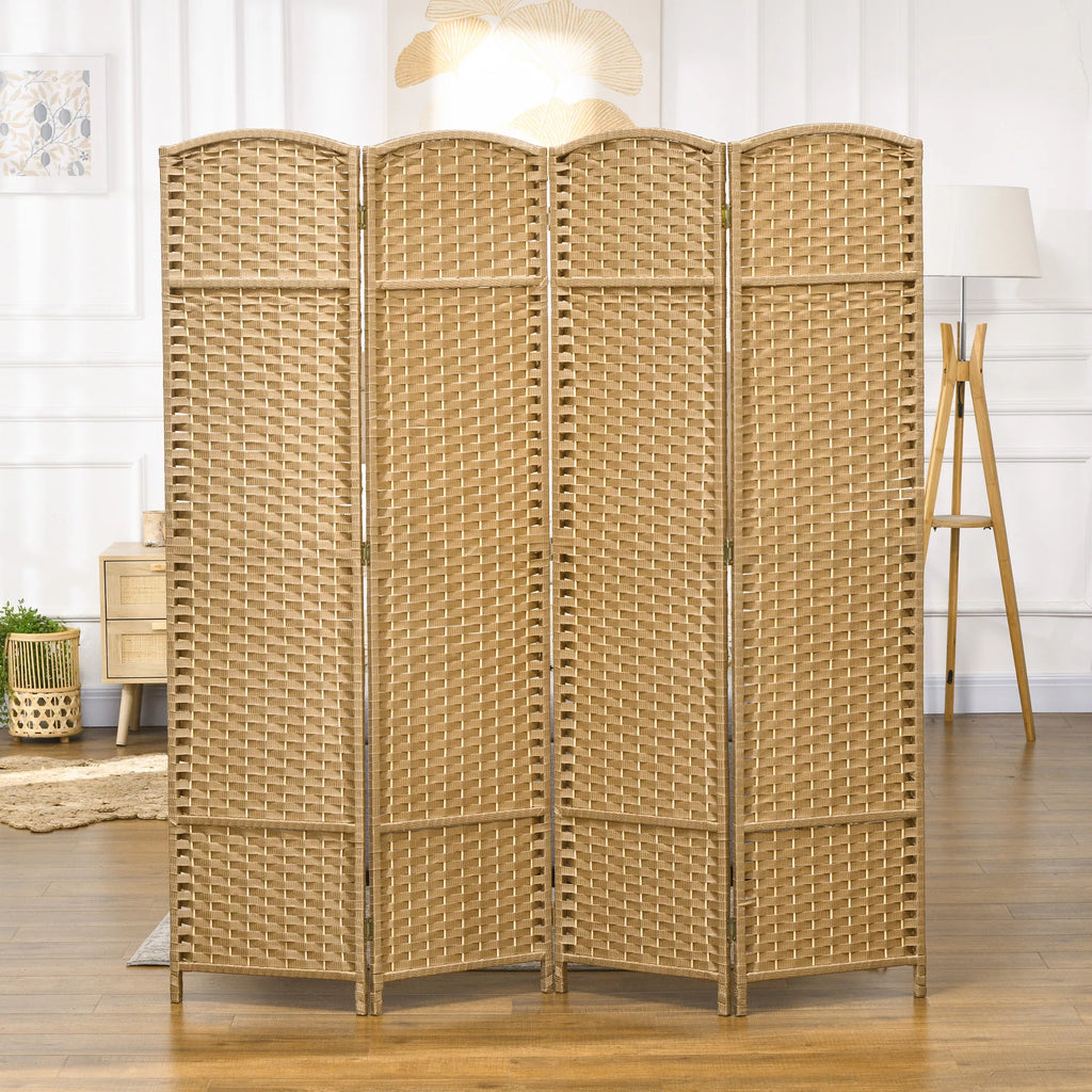 Paravanas 4 dalių, sulankstoma pertvara kambariui, natūralios medienos spalvos