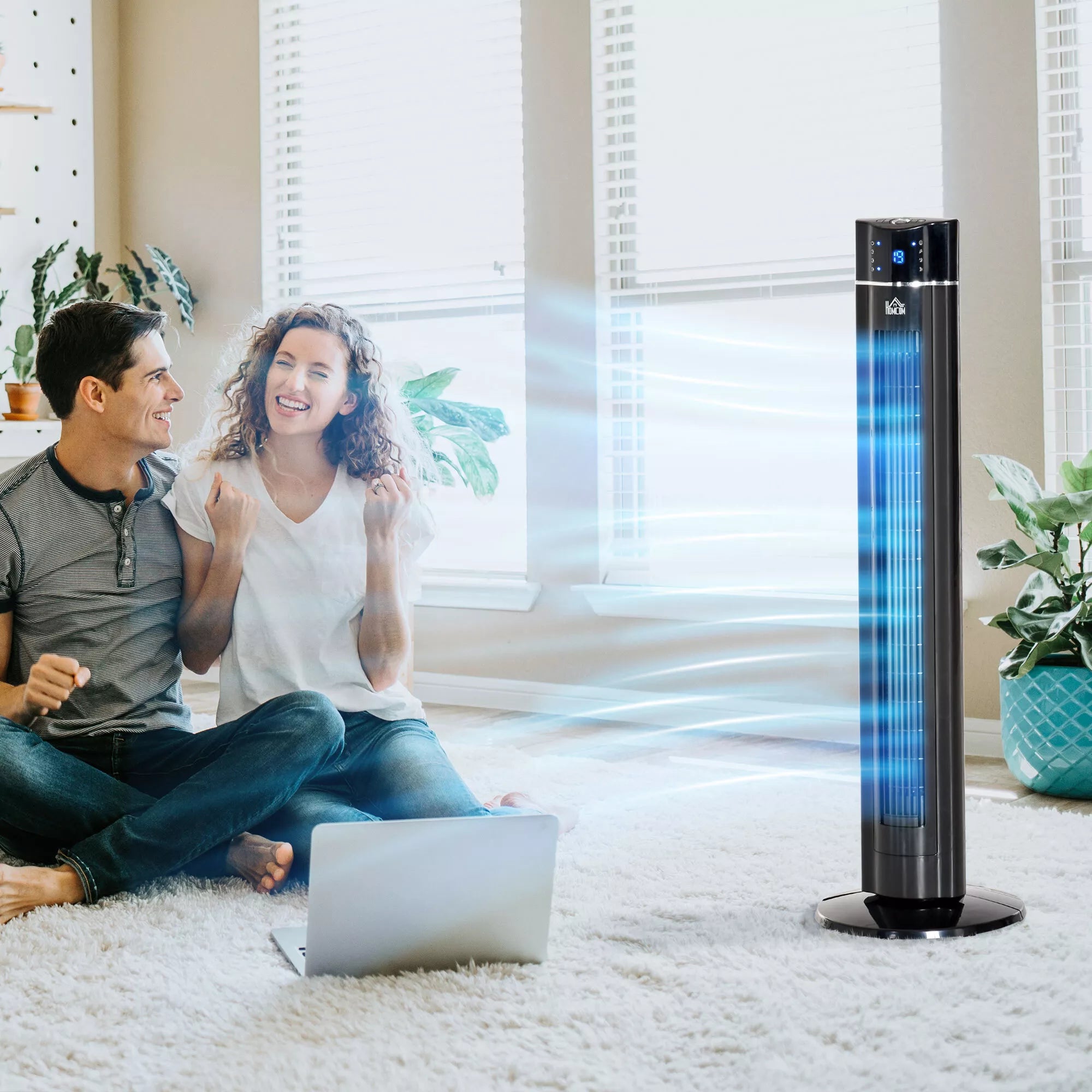 2in1-Turnmventilator Stovinis ventiliatorius Ventiliatorius, 32 cm x 32 cm x 106,8 cm, juodas