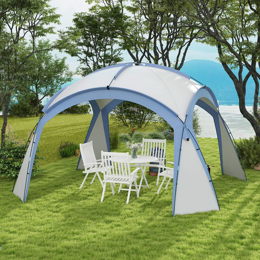Event Shelter 3,5 x 3,5 m paviljonas su kabliais Durys Vandeniui atsparus Žiemai pritaikytas Sodo paviljonas Šviesiai mėlynas
