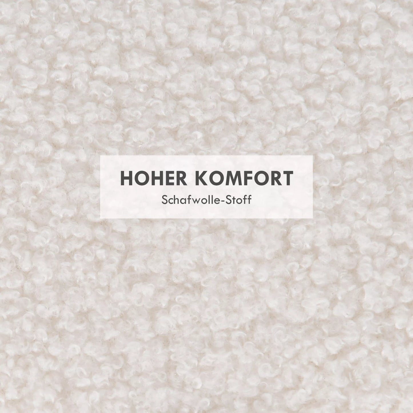 Pufas, Teddy vilnos audinys, paslėpta daiktadėžė, atverčiamas dangtis, 56 cm x 56 cm x 42 cm, baltas