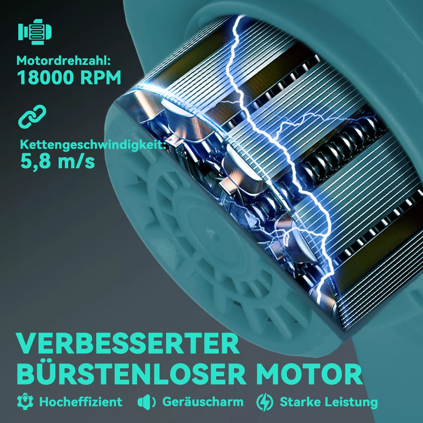 2-in-1 Mini grandininis pjūklas 580W su 8000mAh akumuliatoriumi Saugos užraktas 8 coliai 42 x 29 x 10,5 cm Mėlyna
