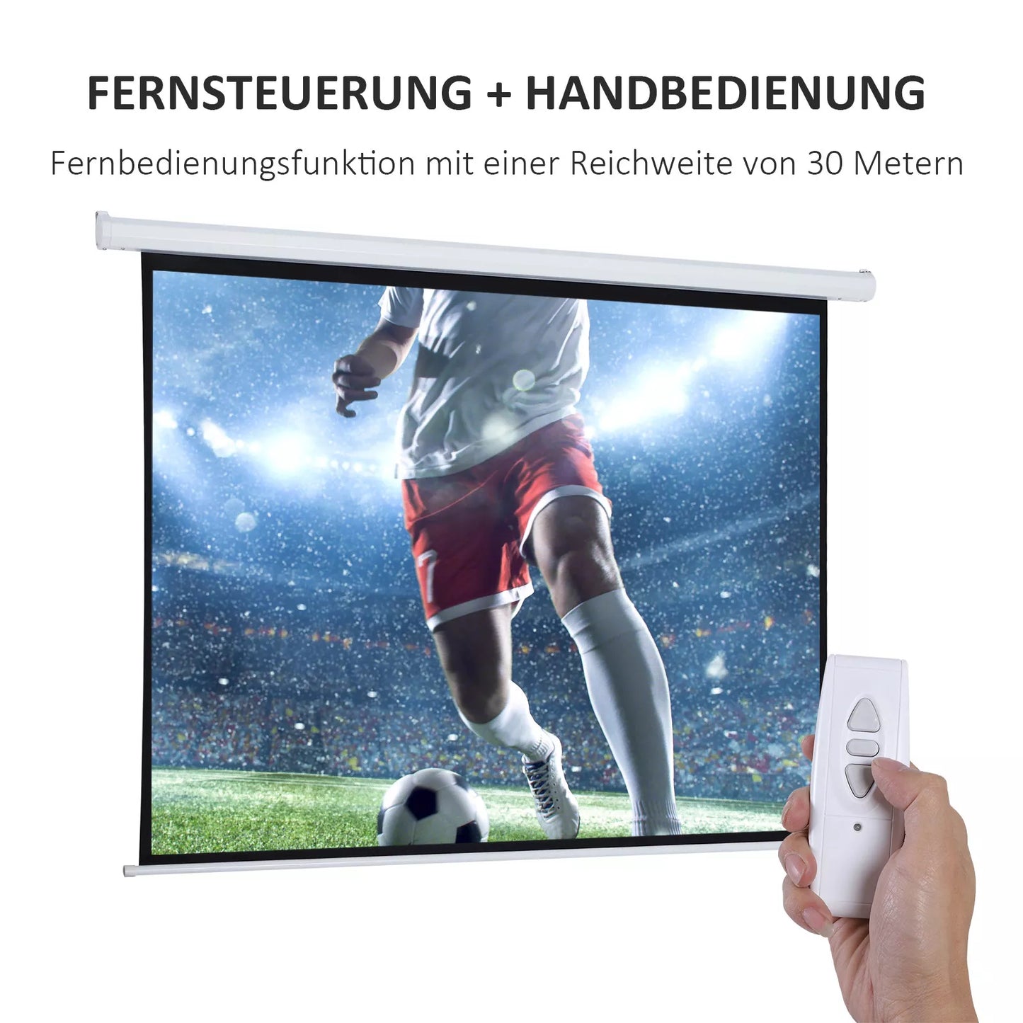 HOMCOM Projektoriaus ekranas, 100 colių, 4:3, 203x152 cm, baltas