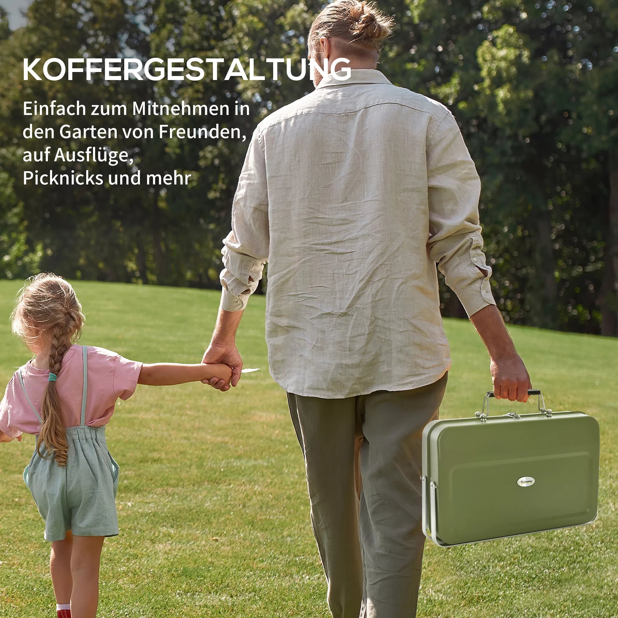 Lauko grilis, mini anglies grilis, sulankstomas, su anglies dėklu ir pelenų surinkimo dėklu, metalinis korpusas, žalias