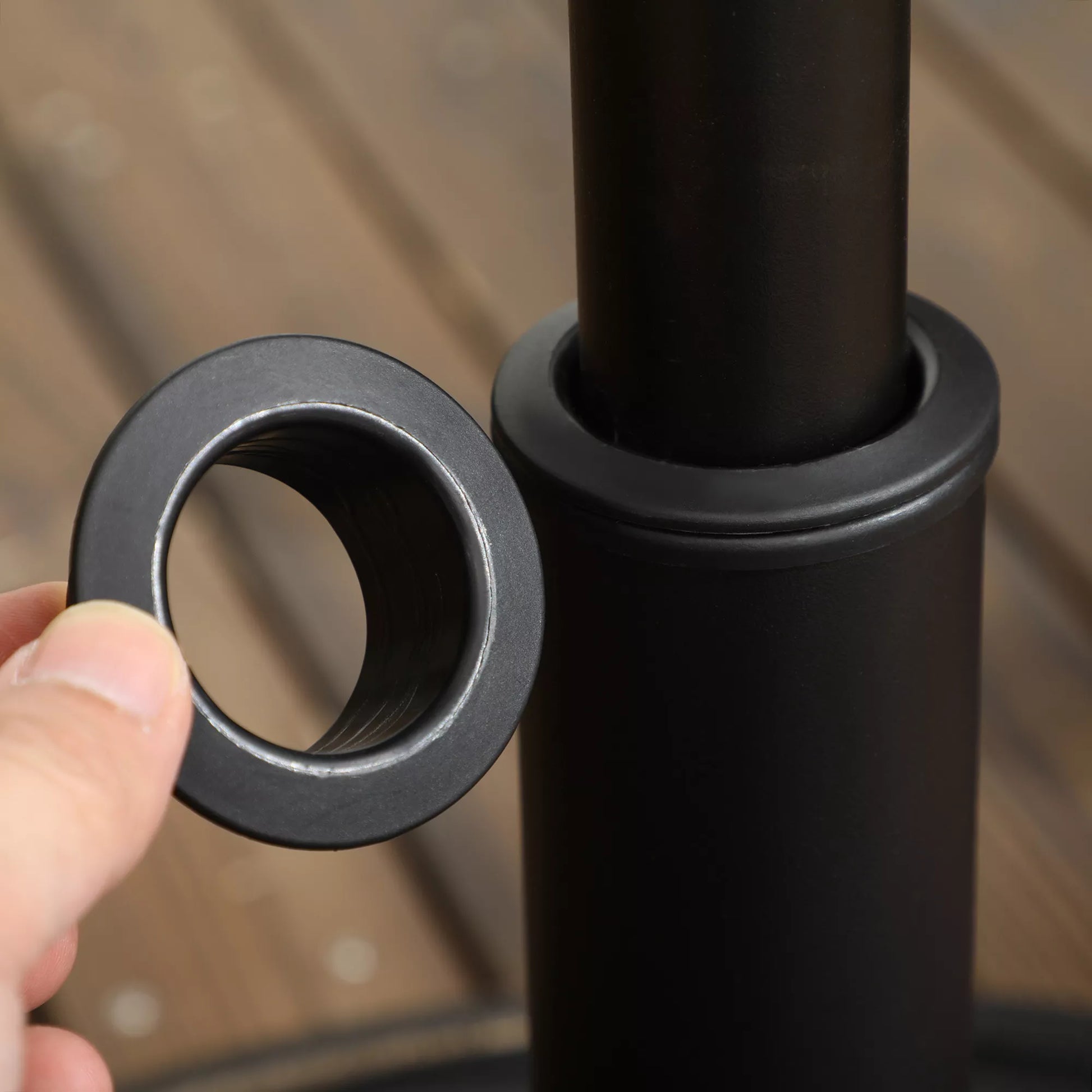 Skėčių stovas Skėčių laikiklis, atsparus atmosferos poveikiui, Ø53 x 33H cm, juodas