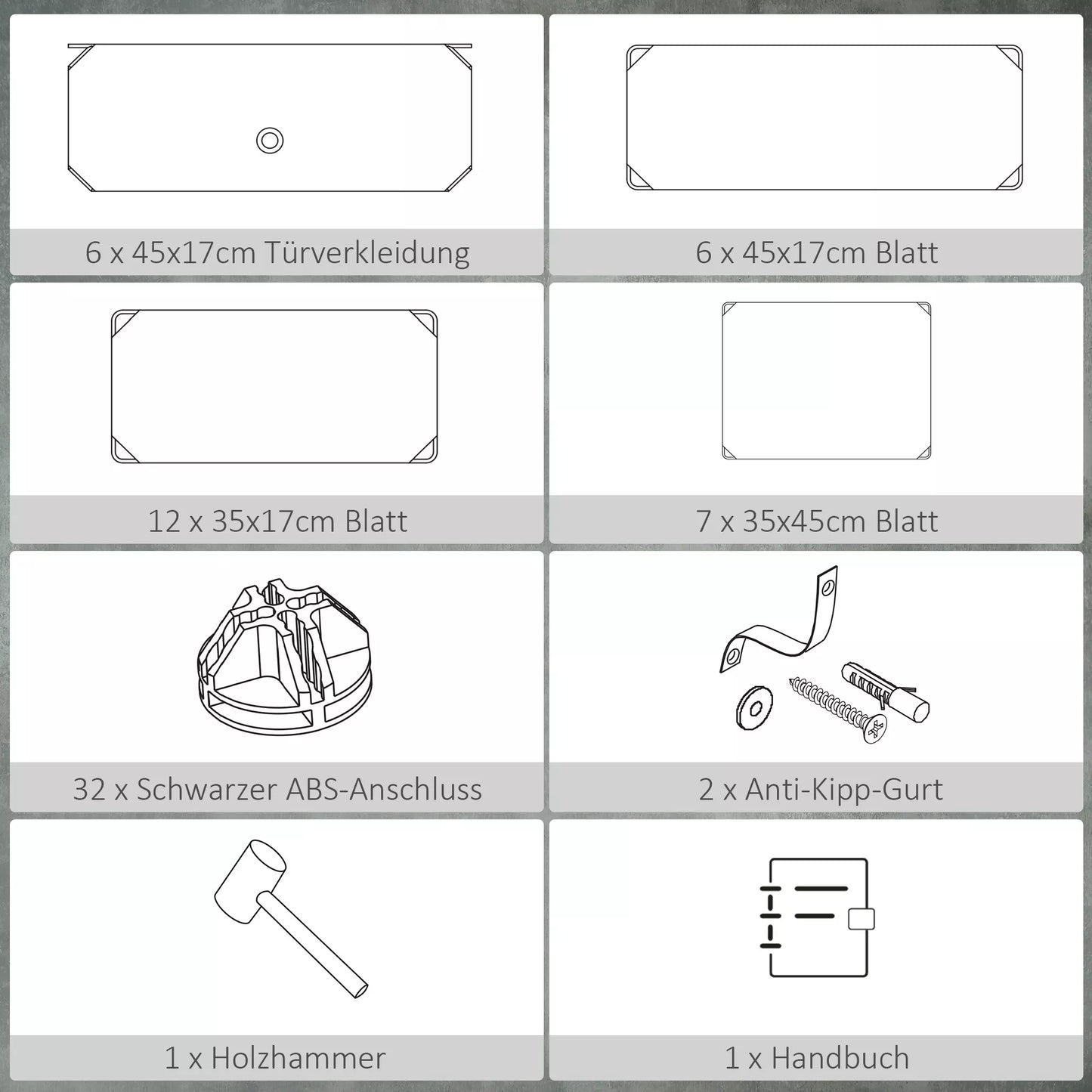 Modulinė batų lentyna 6 poroms, 49 cm x 36,5 cm x 108 cm, Juoda