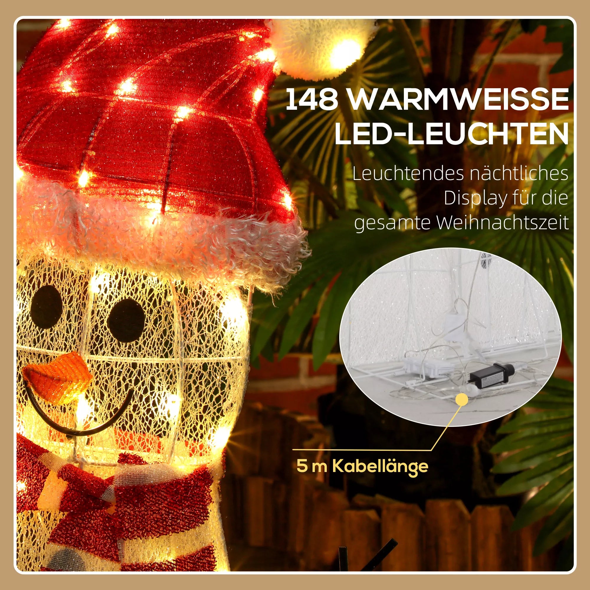 Sniego senelių šeima, 148 LED, Kalėdinė instaliacija, atsparus oro sąlygoms, blizgi, balta