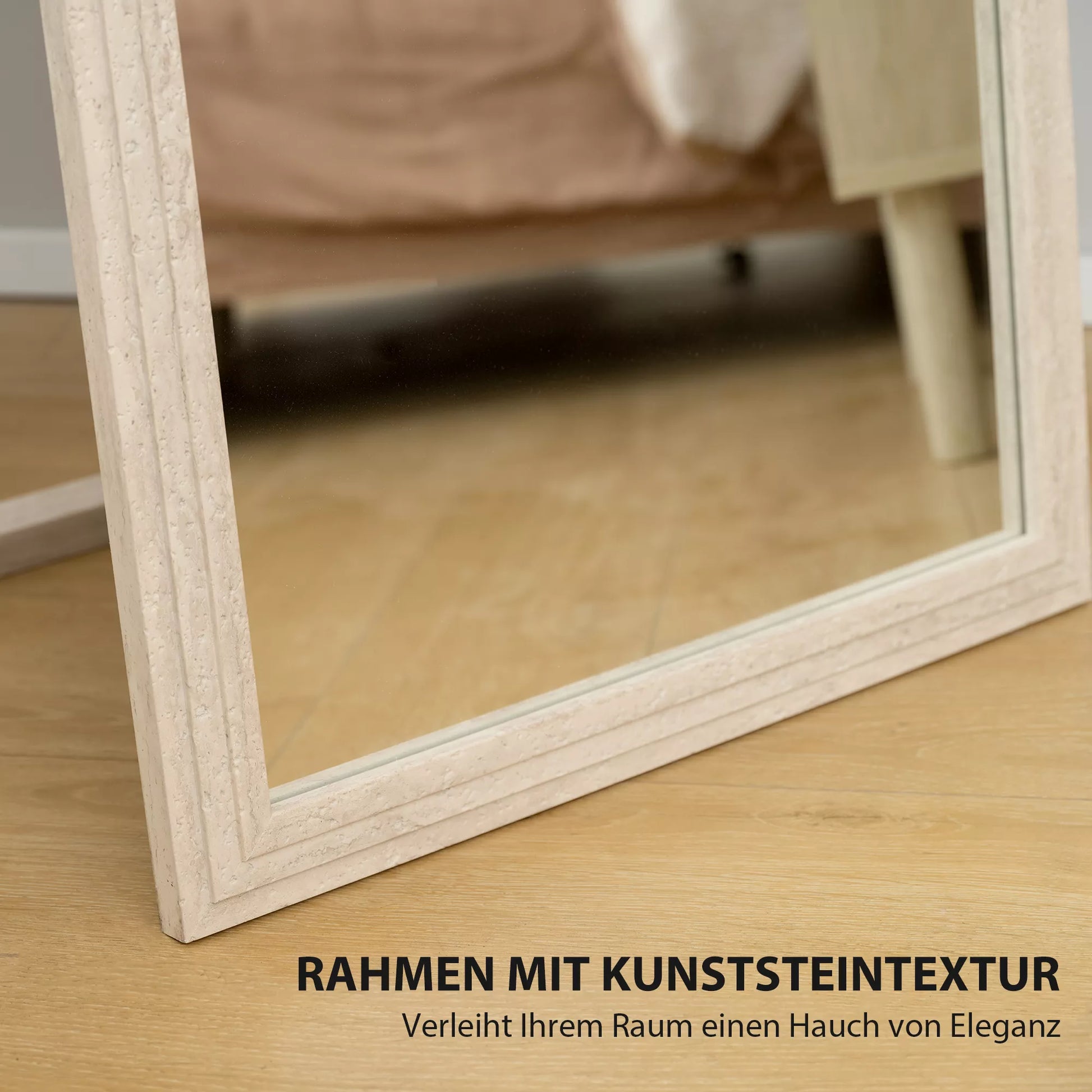 160 x 50 cm viso kūno veidrodis, universalus, stačiakampio formos su rėmu, baltas