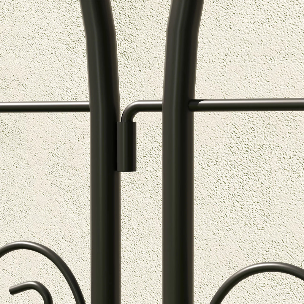 Dekoratyvinės sodo atramos vijoklinėms rožėms, dviejų dalių metalinis tinklelis su paukščių motyvais, 50x120 cm, juoda