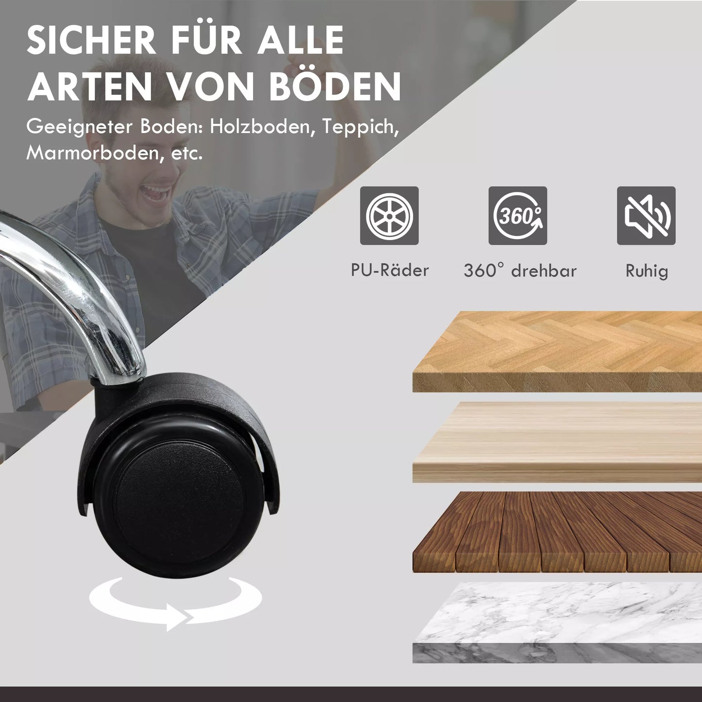 Reguliuojama biuro kėdė su 6 masažo taškais, šildymo funkcija, kojų atrama, dirbtine oda, juoda