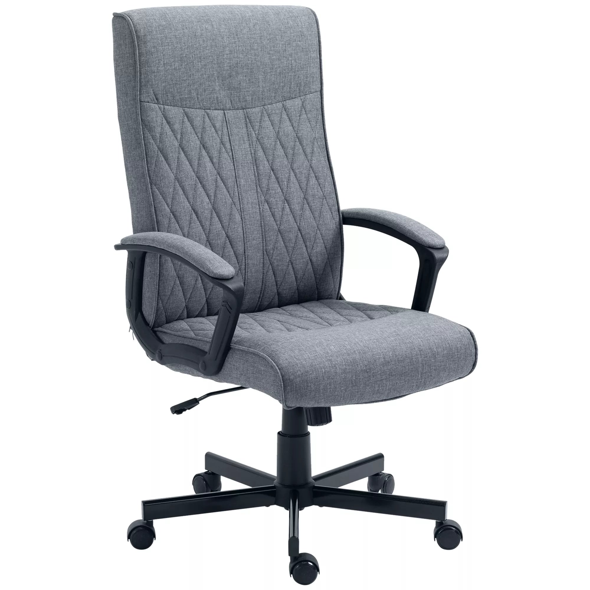 Biuro kėdė, kompiuterio kėdė, reguliuojamo aukščio, nuolydžio, ergonomiška biuro kėdė, pilka