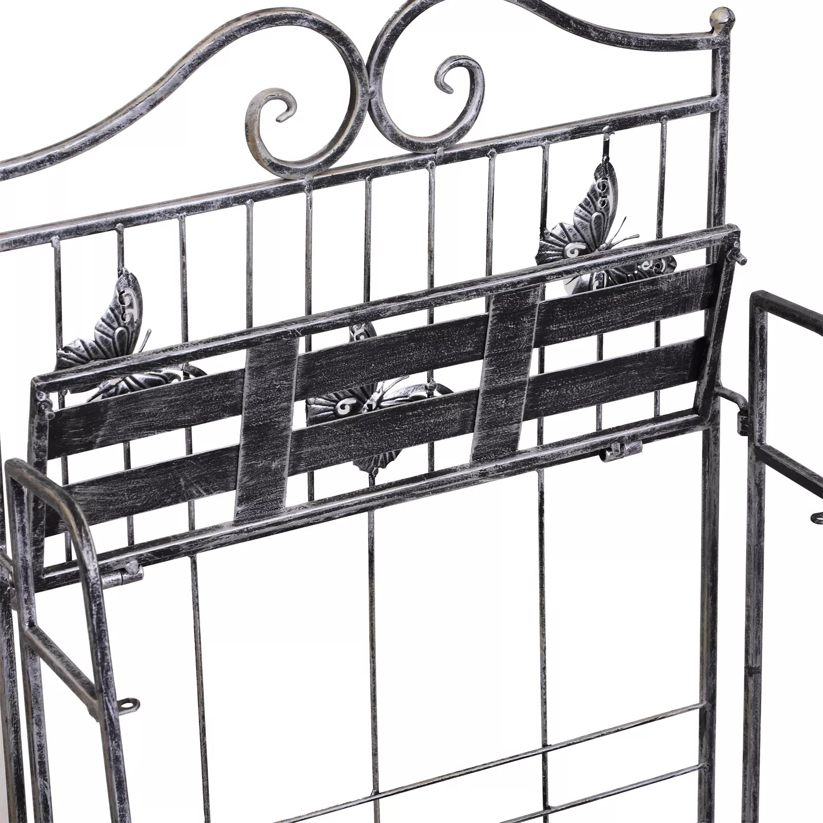 Augalų stovas Augalų stovas Gėlių stovas Gėlių laiptai Sodo stovas 3 lygiai Metalo sidabrinės spalvos 44 x 25 x 96 cm