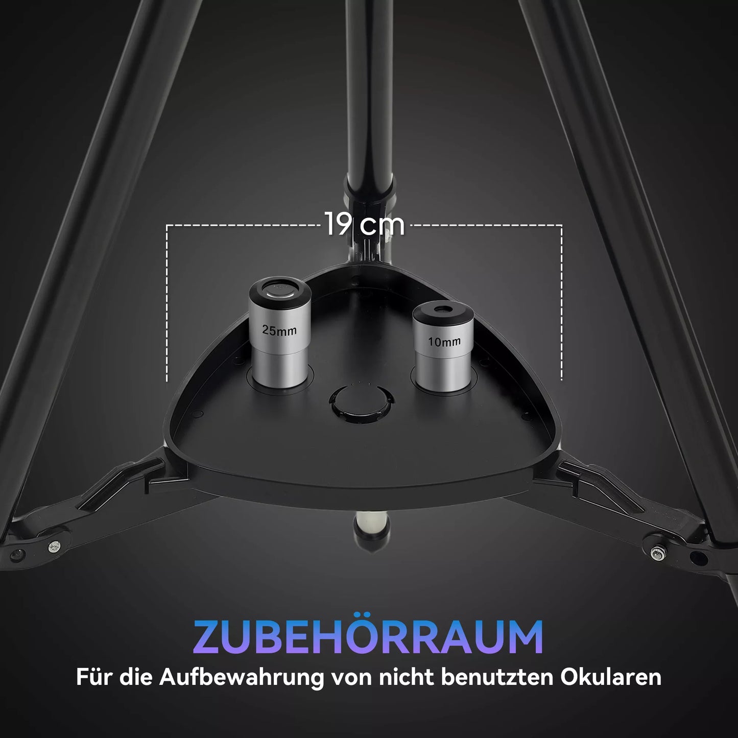 Reflektorius, 114 mm objektyvas, 2 okuliarai, ieškiklis, aliuminis, tamsiai mėlynas