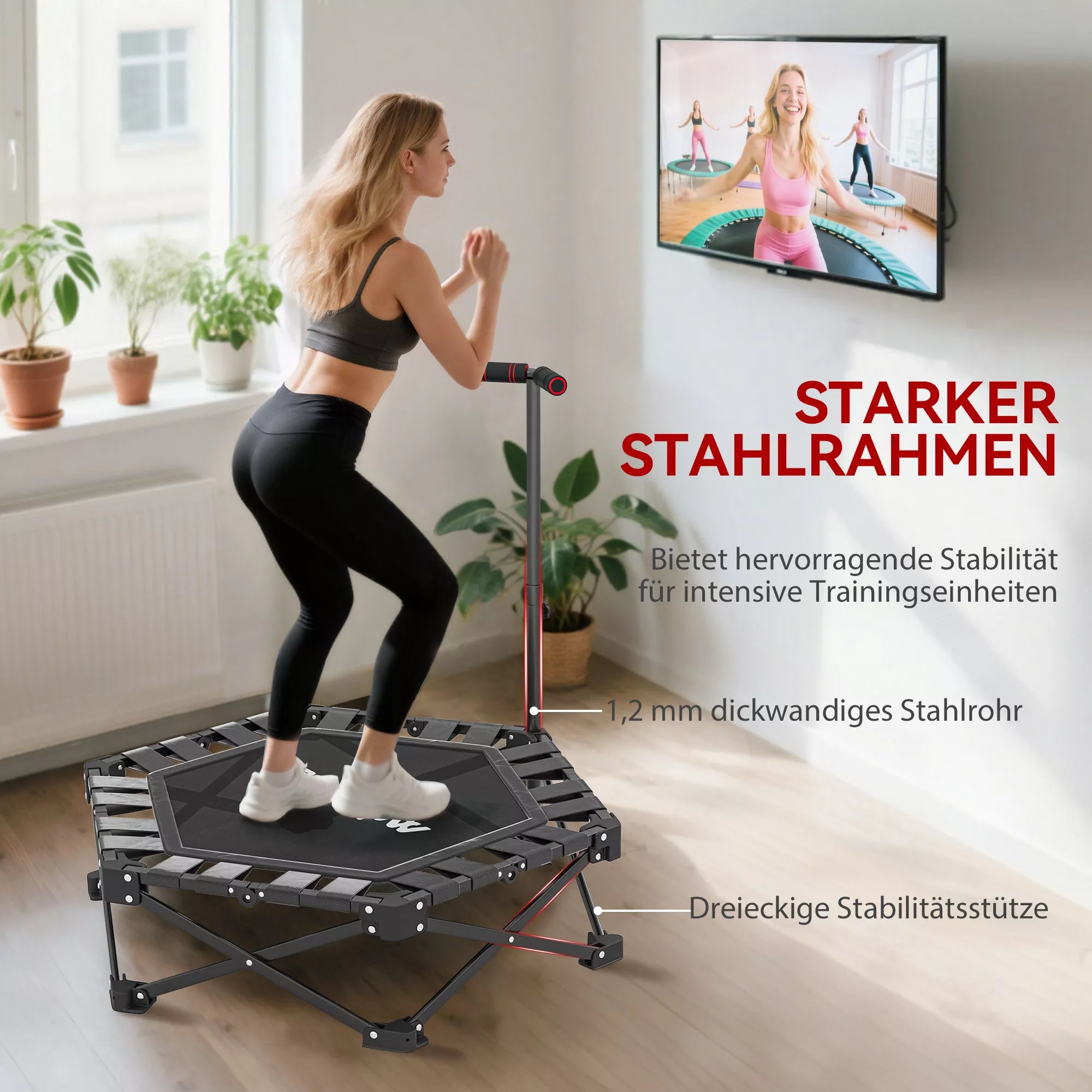 Fitneso batutas su reguliuojama T formos rankena, sulankstomas, su nešiojimo krepšiu, 120 kg apkrova, plienas, plastikas, juodas