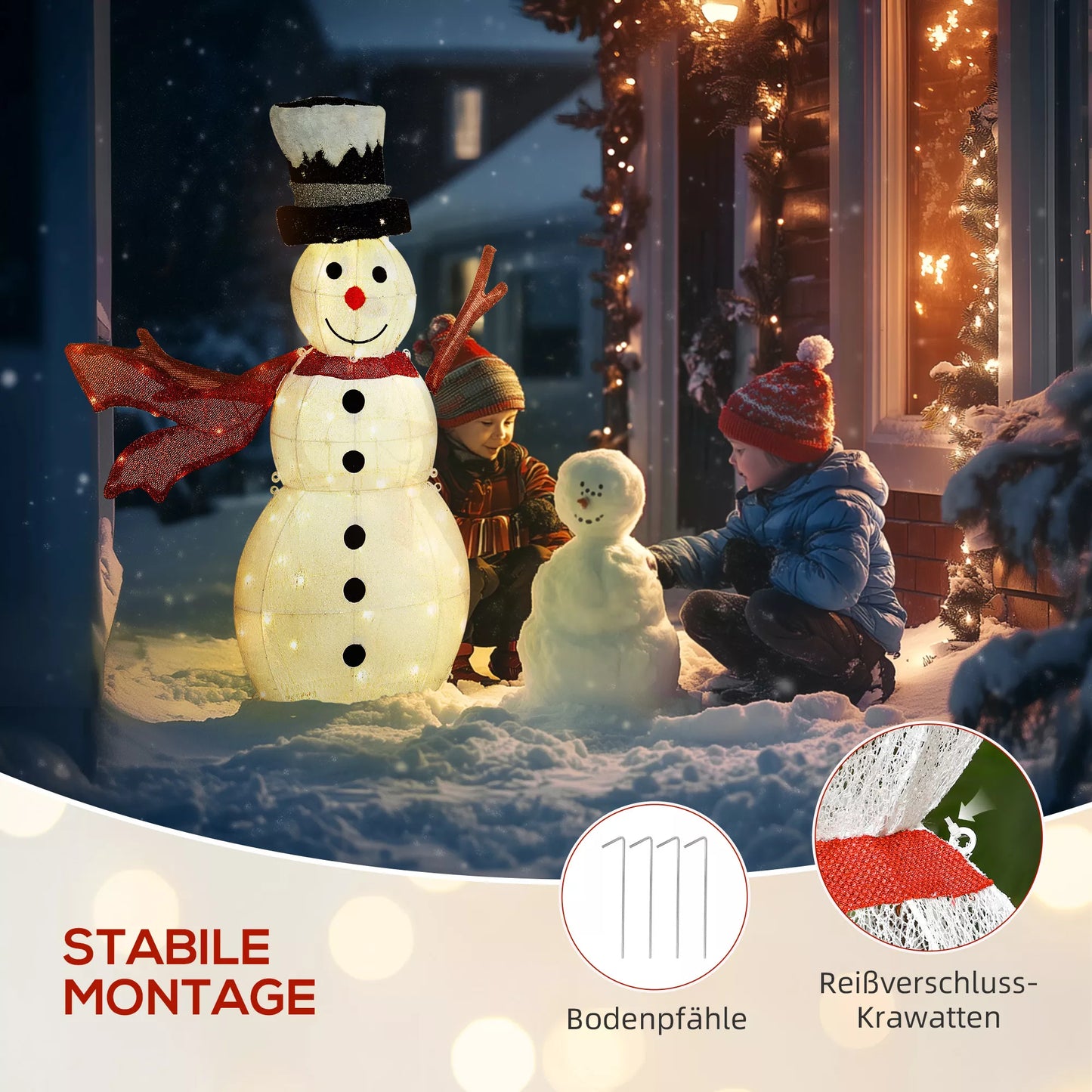 78 LED Kalėdinė dekoracija, Besmegenis, šiltai balta, plieninis rėmas, vidaus ir lauko, daugiaspalvis