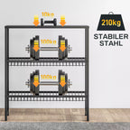 Grafika apie tvirtą plieno konstrukciją iki 210 kg