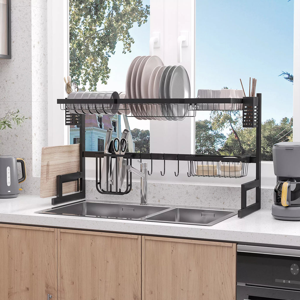 Indų krepšelis, modulinis metalinis indų laikiklis, atlaiko iki 23 kg svorį, juodos spalvos