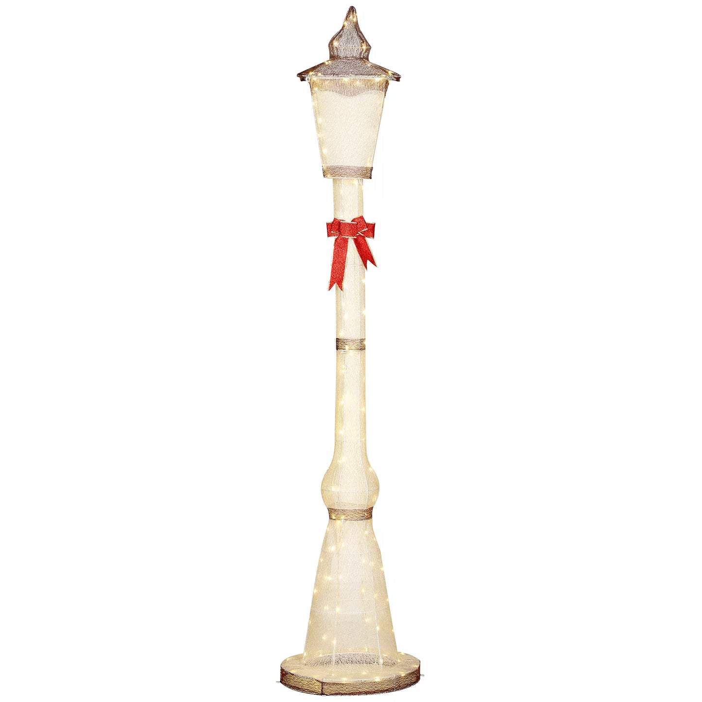 2,15 m apšviestas šviestuvas, 155 LED lemputės, Kalėdinis lauko šviestuvas, Raudona juostelė, atsparus vandeniui, sodui, terasai