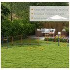 Šunų agility rinkinys Šunų aikštelė, 1 padanga, 1 barjeras, 1 Slalomo rinkinys, 352 cm x 66 cm x 69 cm, mėlyna + raudona