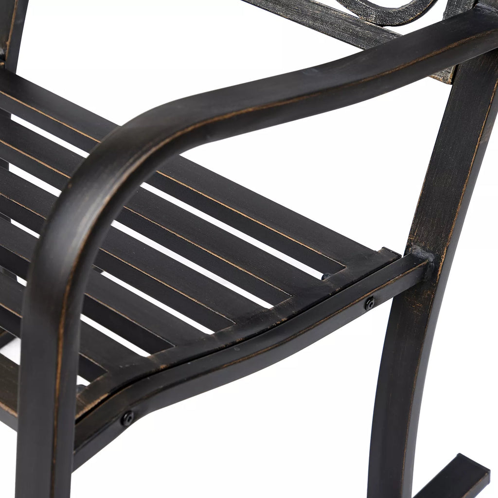 Sūpynės kėdė Sodo kėdė Sūpynės kėdė antikvarinė Sodo metalinė bronzinė B60 x T73 x H85cm