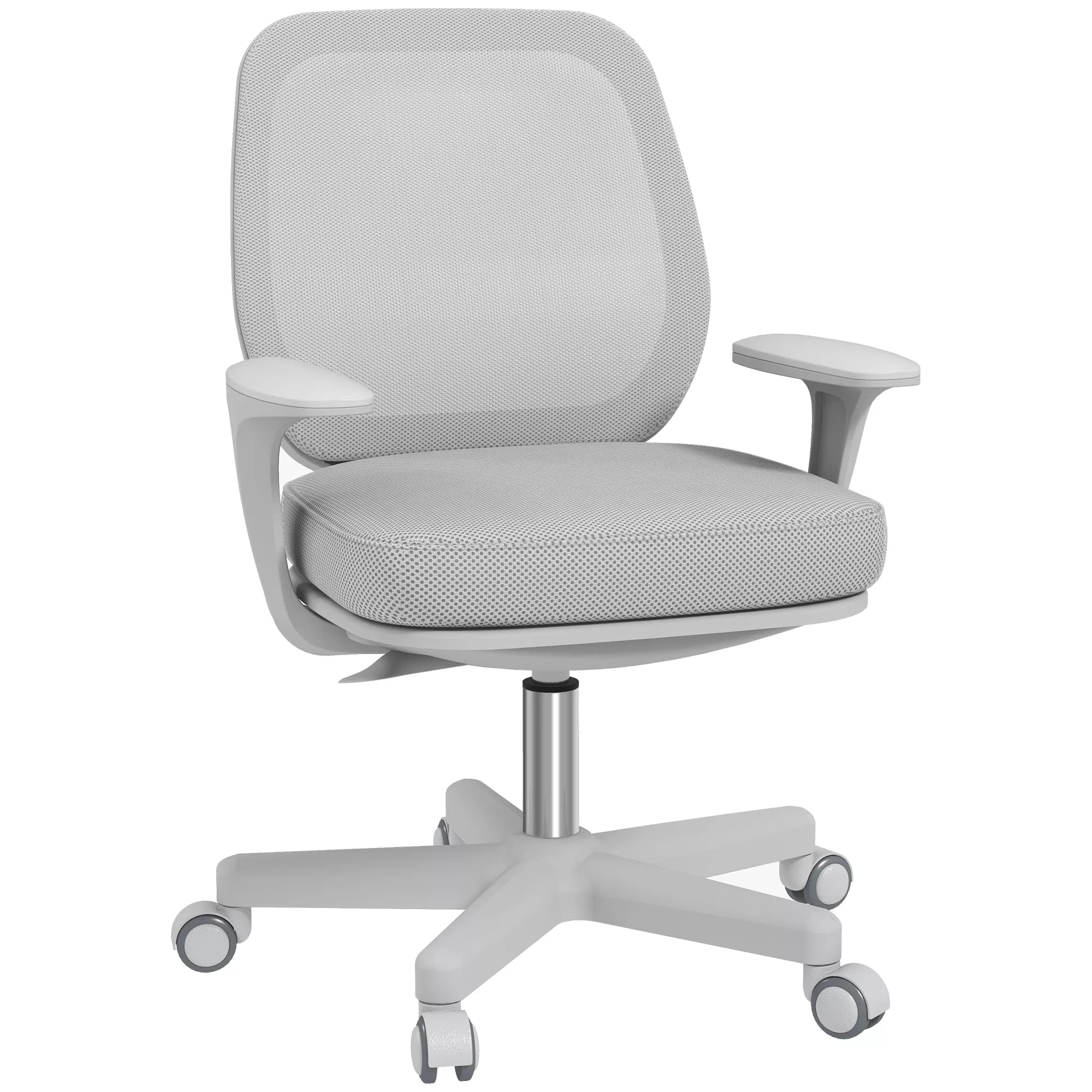 Biuro kėdė, Ergonomiška rašomojo stalo kėdė su sukimosi funkcija, Reguliuojamas aukštis 55 x 48 x 82,5-94,5 cm Pilka