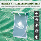 Schema su langu ir atvyniojamu tinkleliu