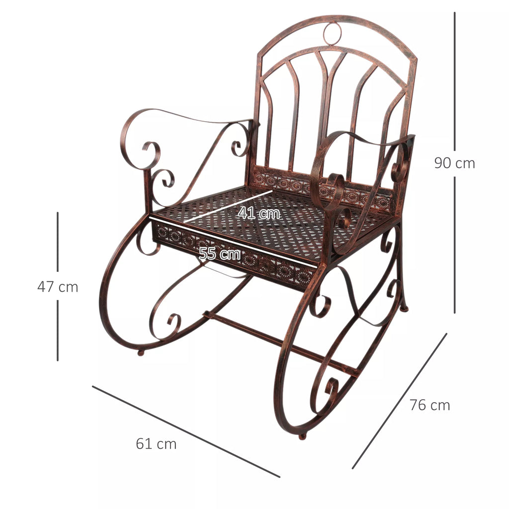 Sūpynės kėdė Sodo kėdė, vintage dizainas, 61 cm x 79 cm x 90 cm, ruda + juoda