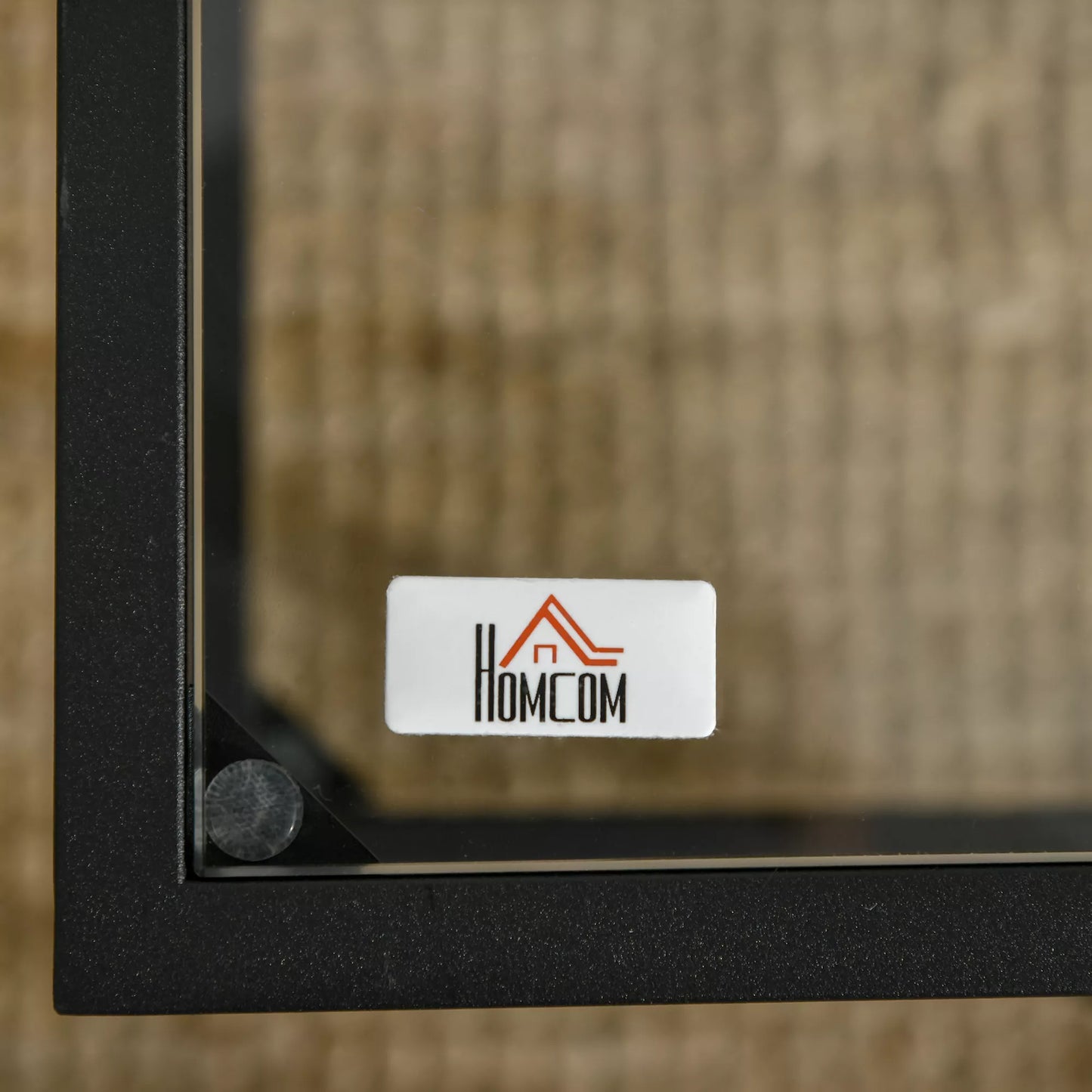 Svetainės staliukas su lentyna, reguliuojamos kojelės, plieninis rėmas, stiklo plokštė, 100 x 55 x 45,5 cm, Baltas