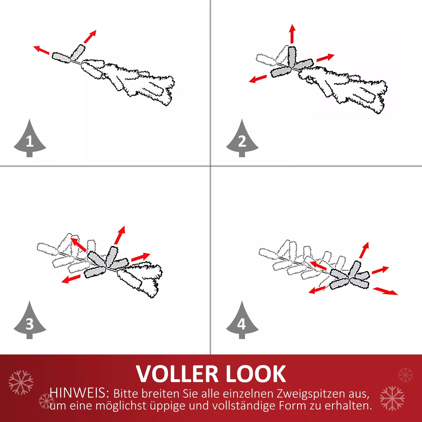 Dirbtinė Kalėdų eglutė 180 cm, dirbtinis pušies medis su LED apšvietimu, rutuliukais, Kalėdų medis su 745 šakomis, Kalėdų dekoracijos, įskaitant metalinį stovą, skirtas naudoti viduje