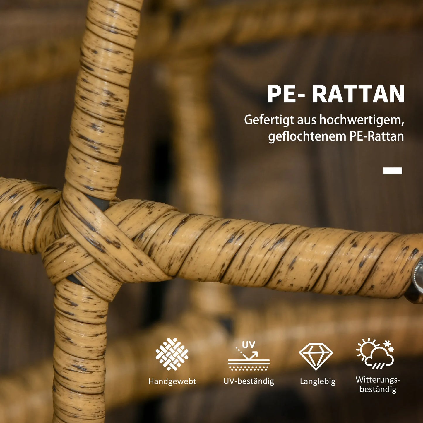 2 vnt. sodo stalų komplektas, boho stiliaus, atsparūs oro sąlygoms, sukiojami, 60 cm x 60 cm x 47 cm, natūralios spalvos + tamsiai pilkos