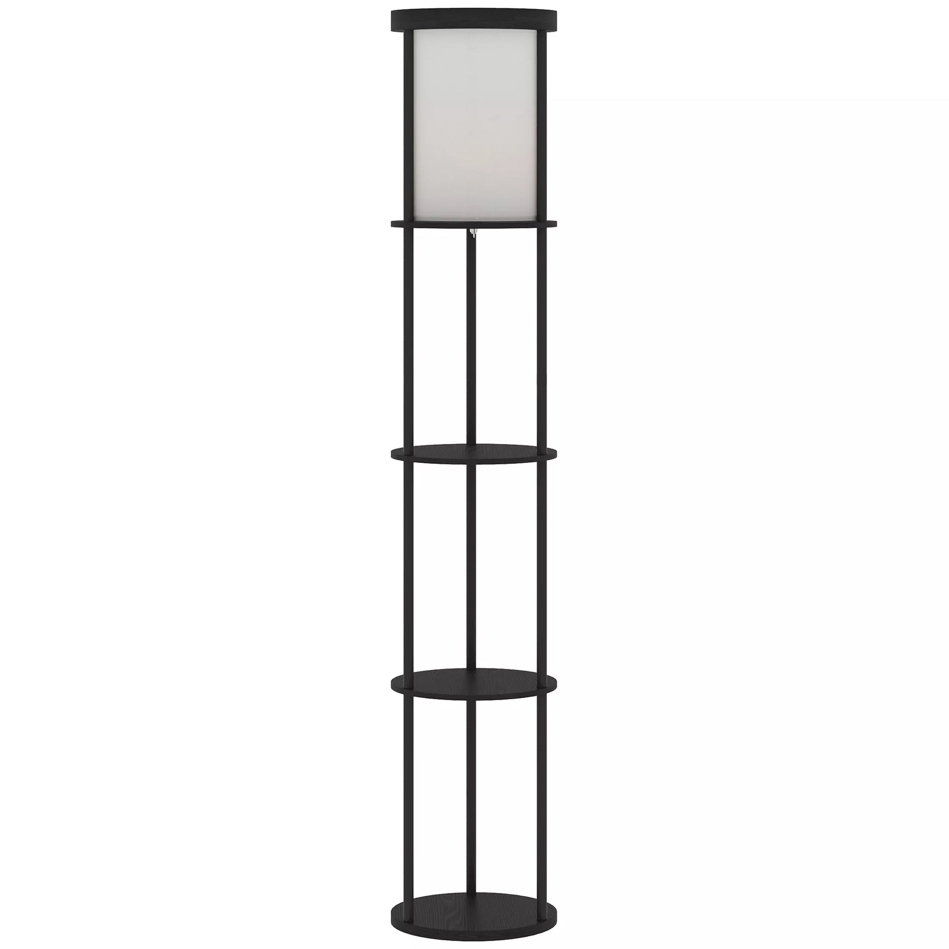 Stovas su 3 lentynomis, apvalus dizainas, nuotolinio valdymo pultas, pėdos jungiklis, reguliuojamas šviesos šilumas, skirtas svetainei, juodos spalvos